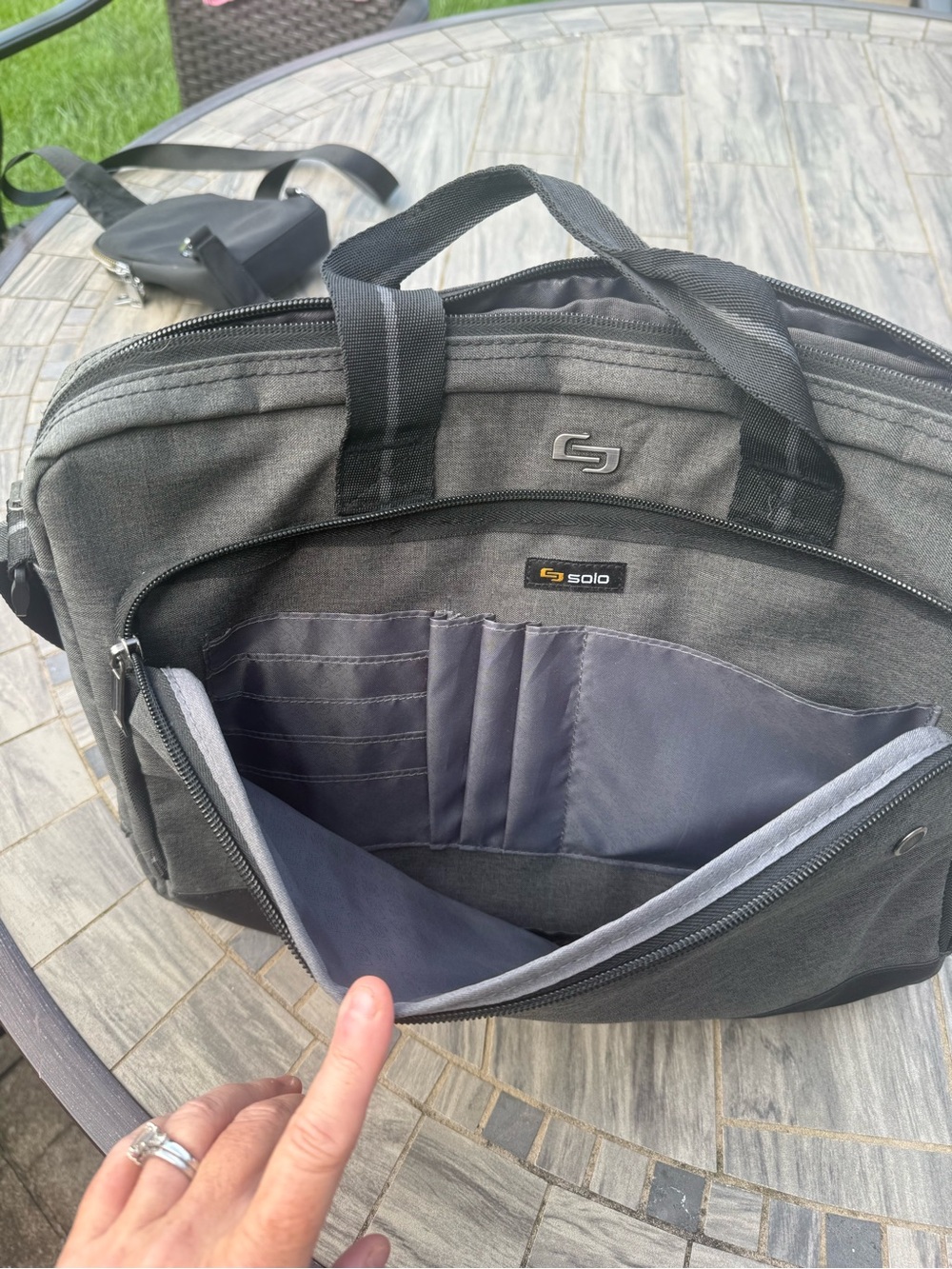solo Gray unisex Laptop Briefcase Bag with Organizer